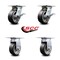 Service Caster 5 Inch Rubber on Aluminum Caster Set with Roller Bearing 2 Brakes and 2 Rigid SCC-35S520-RAR-SLB-2-R-2 - alternate 3